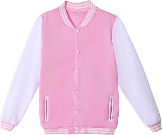 Mowbeat Women Baseball Jacket Varsity Uniform Unisex Adult Long Sleeve Casual Loose Cardigan - view 2
