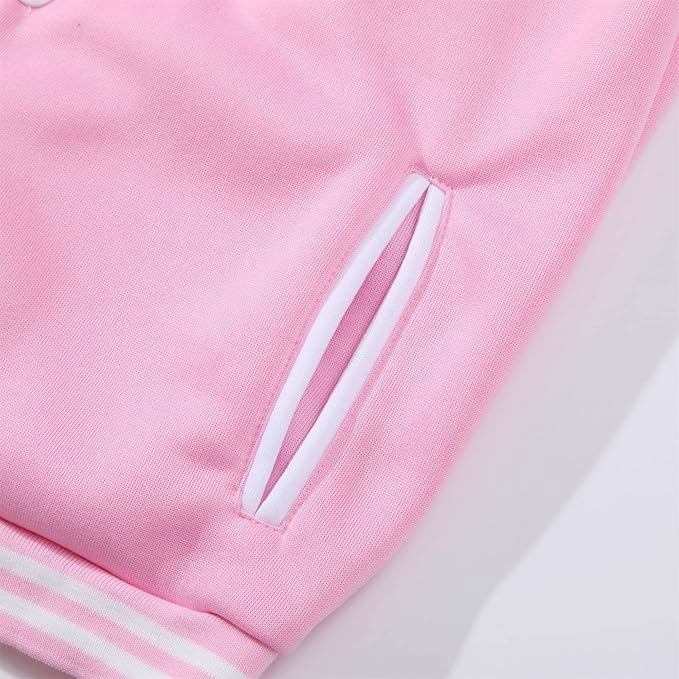 Mowbeat Women Baseball Jacket Varsity Uniform Unisex Adult Long Sleeve Casual Loose Cardigan - view 5