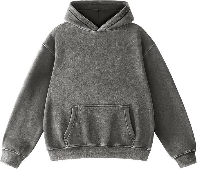 Acid Wash Oversized Hoodies  Vintage Sweatshirt Heavyweight Cotton Unisex Pullover Streetwear - view 3