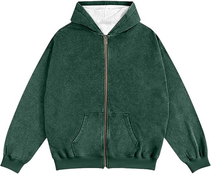 Acid Washed Sweatshirt Fleece Hoodies Men Blank Thermal Oversized Casual Fashion Hoodies for Men - view 4