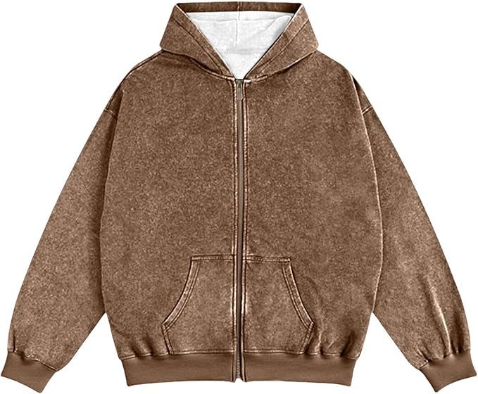Acid Washed Sweatshirt Fleece Hoodies Men Blank Thermal Oversized Casual Fashion Hoodies for Men - view 6