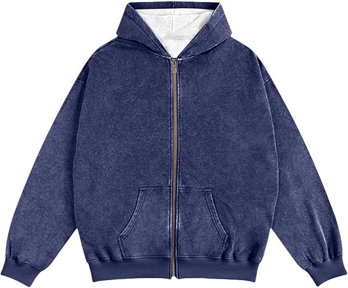 Acid Washed Sweatshirt Fleece Hoodies Men Blank Thermal Oversized Casual Fashion Hoodies for Men - view 7