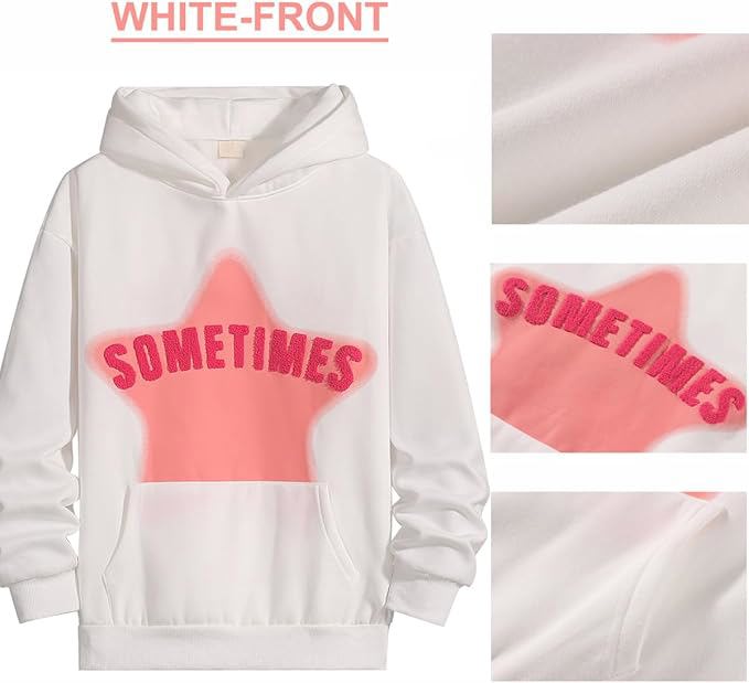 Womens Graphic Hoodies Star Print Pullover Sweaters  Cute Sweatshirt Casual Tops - view 2