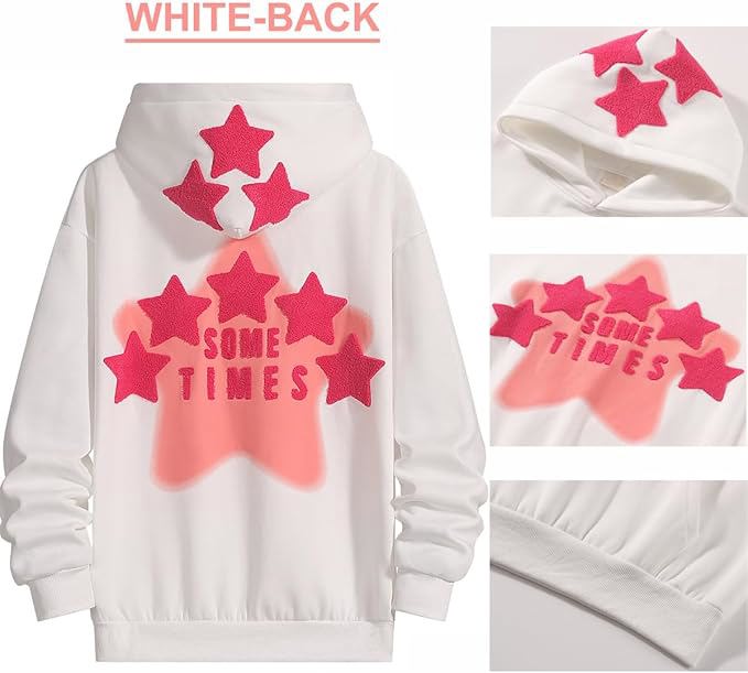 Womens Graphic Hoodies Star Print Pullover Sweaters  Cute Sweatshirt Casual Tops - view 3