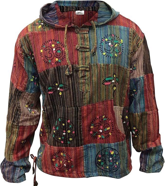  Men’s Stripe Patchwork Grandad Hoodie – Classic Style Meets Modern Comfort
