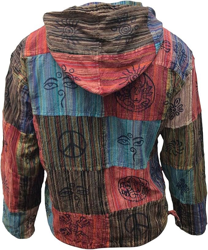 Men’s Stripe Patchwork Grandad Hoodie – Classic Style Meets Modern Comfort - view 2