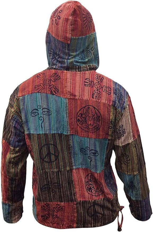  Men’s Stripe Patchwork Grandad Hoodie – Classic Style Meets Modern Comfort - view 3
