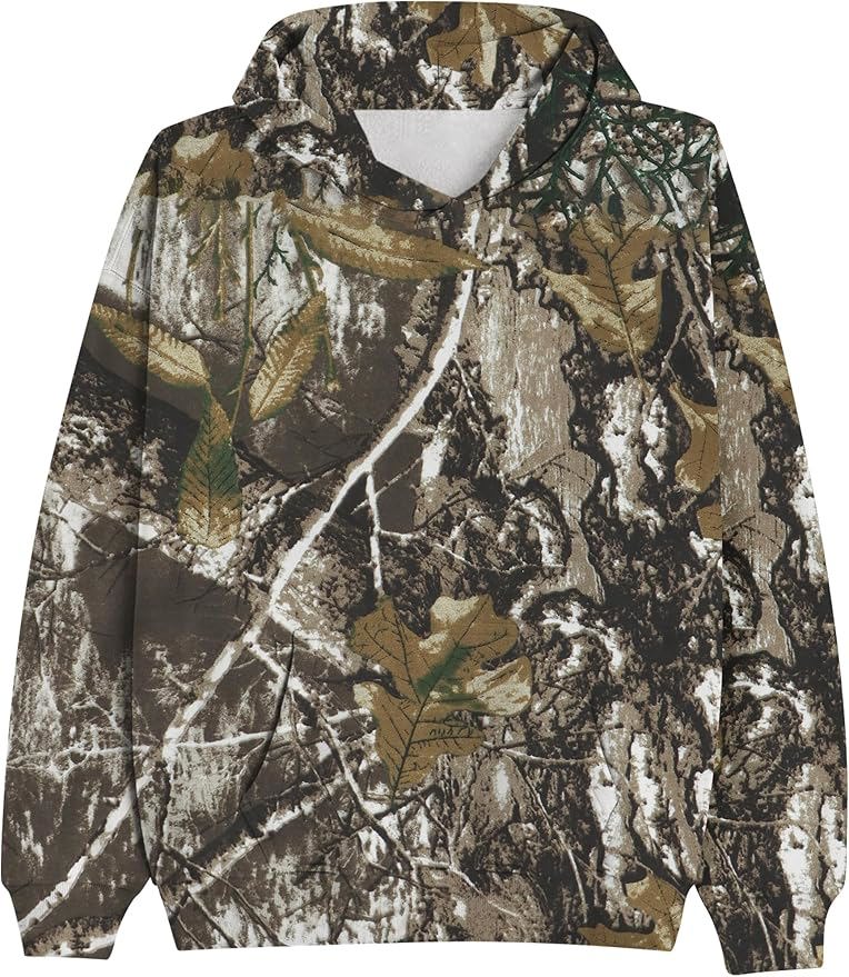 Women’s Camouflage Hoodie | Oversized Long Sleeve Drop Shoulder Fleece Sweatshirt with Pocket - view 2