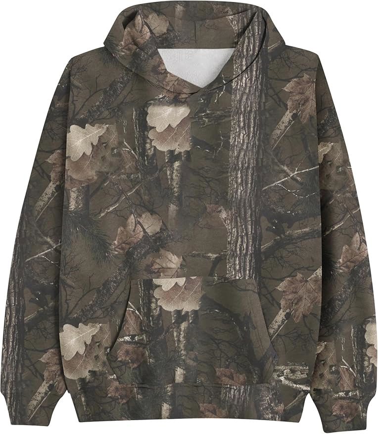 Women’s Camouflage Hoodie | Oversized Long Sleeve Drop Shoulder Fleece Sweatshirt with Pocket - view 5