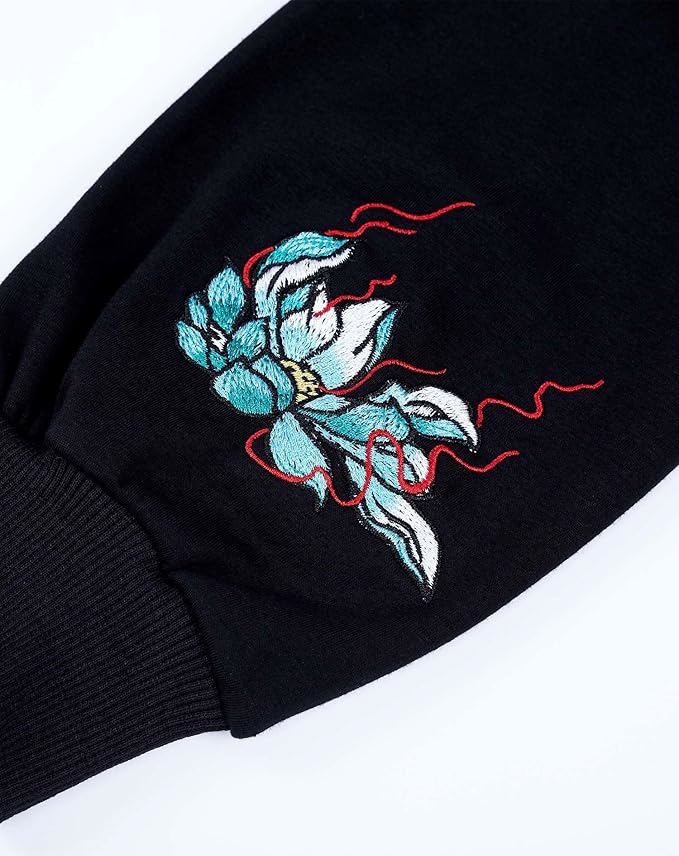 Men’s Dragon Embroidered Hoodie – Heavyweight Graphic Streetwear Sweatshirt Pullover Trendy Hoodie - view 3