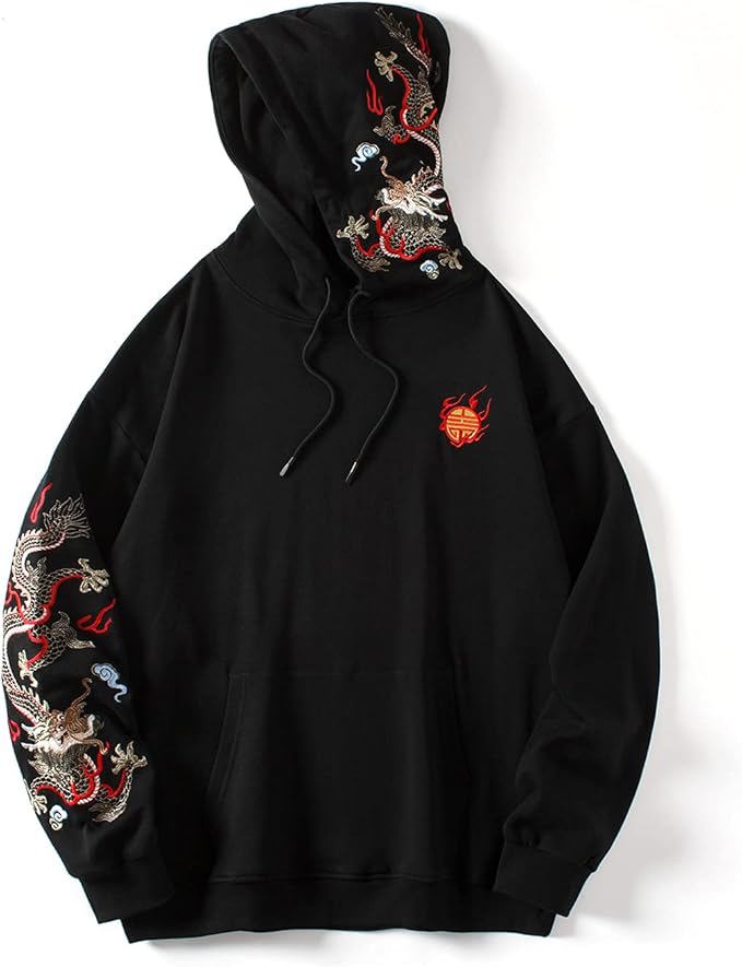 Men’s Embroidered Hoodie – Heavyweight Graphic Streetwear Sweatshirt hoodie