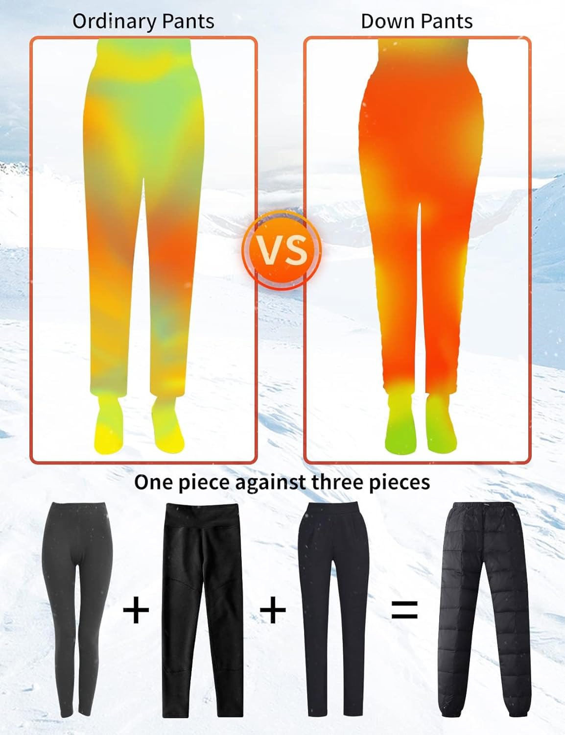 Women’s Insulated Down Snow Pants – Windproof, Ultralight, Warm Winter Outdoor Trousers - view 7