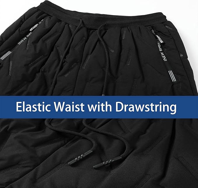Men’s Sherpa Lined Joggers – Warm Fleece Sweatpants with Zipper Pockets, Thermal Winter Active Pants - view 2