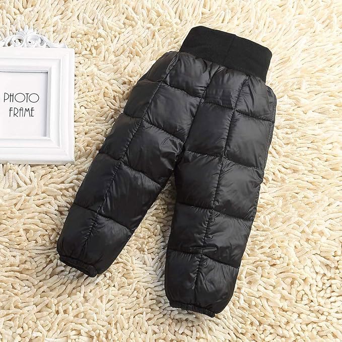 Baby Boys Girls Elastic Windproof Down Pants Lightweight Warm Snow Pants