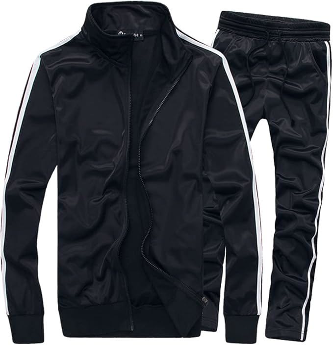 Men’s Full Zip Tracksuit – Warm Activewear Sports Set for Running & Training