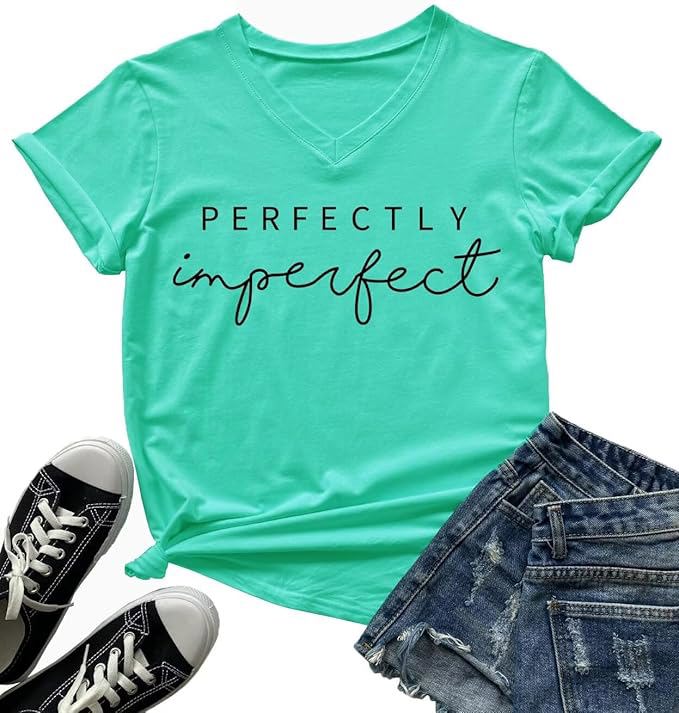 Womens V-Neck Letter Print T-Shirt Funny Graphic T Shirt Short Sleeve Tops - view 7