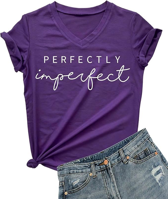 Womens V-Neck Letter Print T-Shirt Funny Graphic T Shirt Short Sleeve Tops - view 8