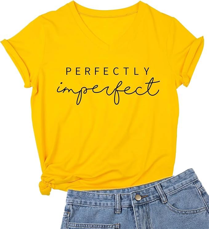 Womens V-Neck Letter Print T-Shirt Funny Graphic T Shirt Short Sleeve Tops - view 9