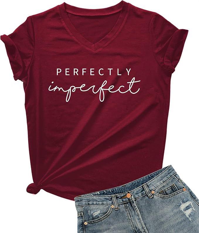 Womens V-Neck Letter Print T-Shirt Funny Graphic T Shirt Short Sleeve Tops - view 10
