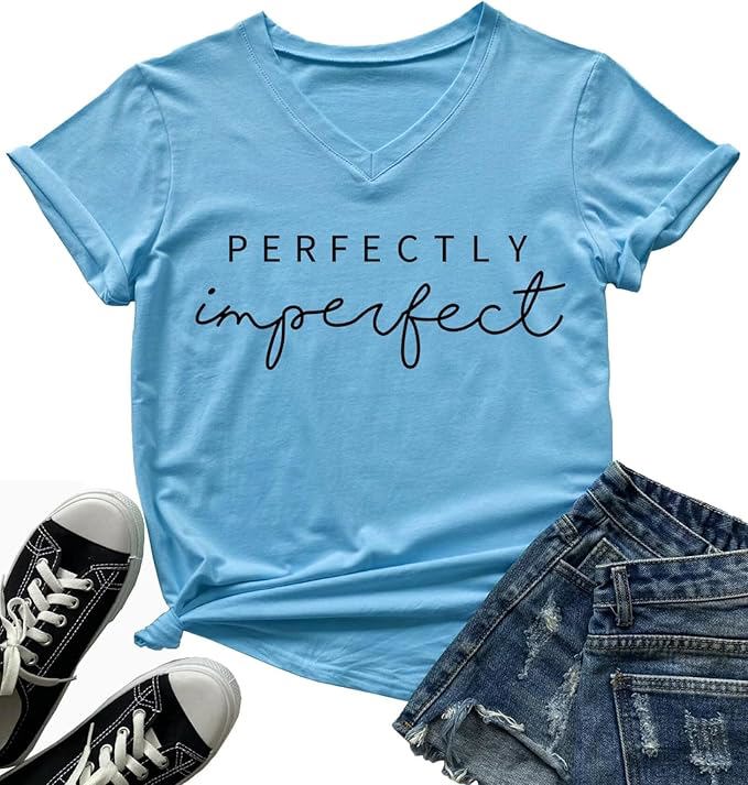 Womens V-Neck Letter Print T-Shirt Funny Graphic T Shirt Short Sleeve Tops - view 11
