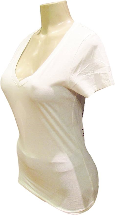 Women’s Sparkly Pink Ribbon Tee – Angel Wings Rhinestone V-Neck Shirt,Support Breast Cancer Awarenes - view 6
