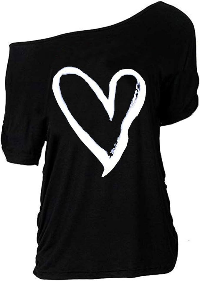 Trendy Lips Print Off Shoulder Top for Women – Casual Plus Size Short Sleeve Shirt - view 3