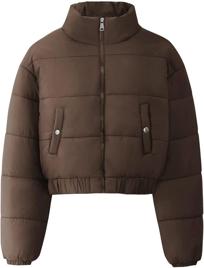 Women’s Short Quilted Puffer Coat – Trendy Cropped Winter Jacket/ Puffer - Jacket - view 4
