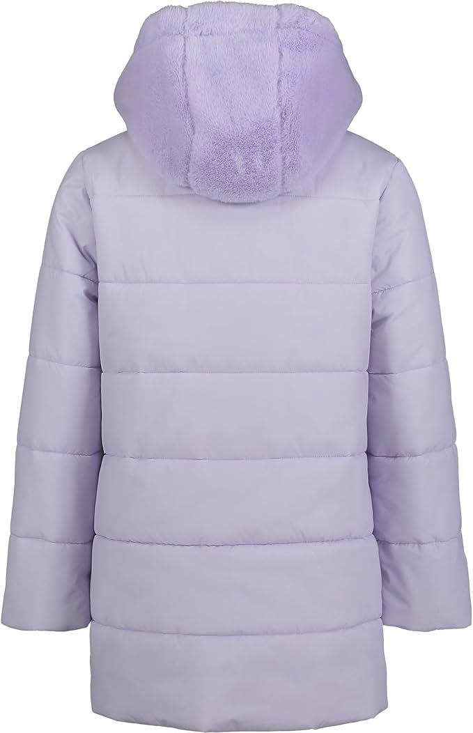 Girls’ Quilted Hooded Puffer Jacket with Front Pockets – Mid-Weight & Water-Repellent - view 2