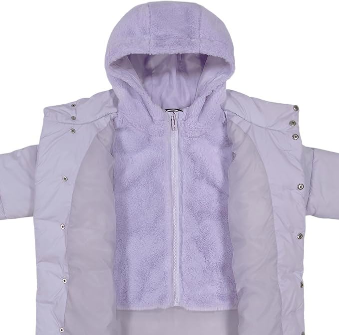 Girls’ Quilted Hooded Puffer Jacket with Front Pockets – Mid-Weight & Water-Repellent - view 3
