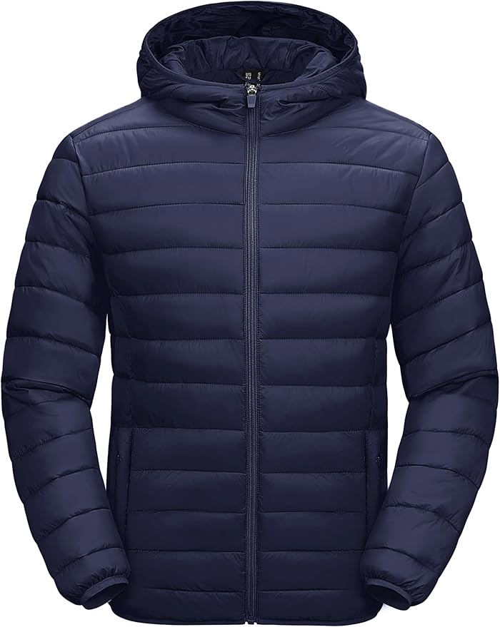 Men’s Water-Resistant Quilted Puffer Jacket with Hood – Lightweight Winter Bubble Coat - view 2