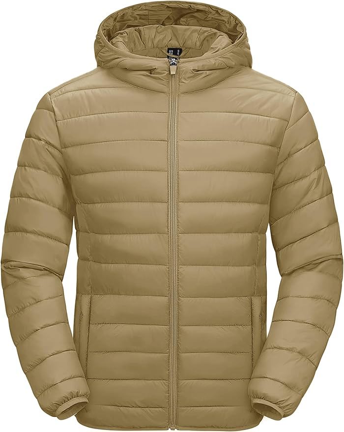 Men’s Water-Resistant Quilted Puffer Jacket with Hood – Lightweight Winter Bubble Coat - view 3