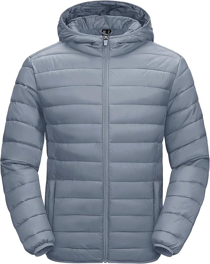Men’s Water-Resistant Quilted Puffer Jacket with Hood – Lightweight Winter Bubble Coat - view 5