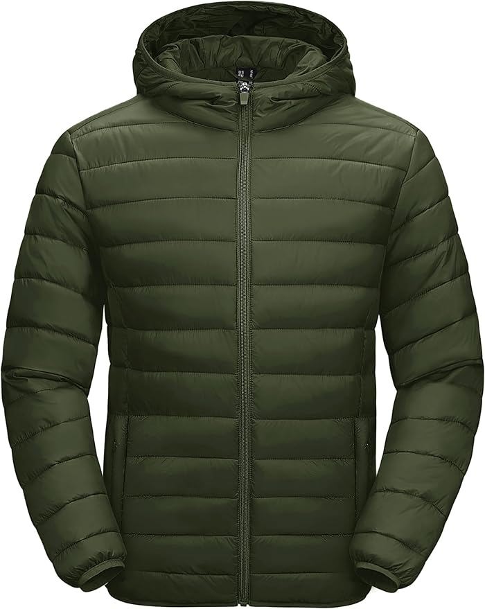 Men’s Water-Resistant Quilted Puffer Jacket with Hood – Lightweight Winter Bubble Coat - view 6