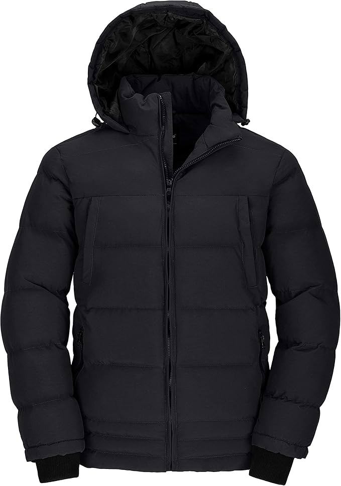 Men’s Heavyweight Hooded Puffer Jacket – Waterproof, Insulated, and Winter-Ready