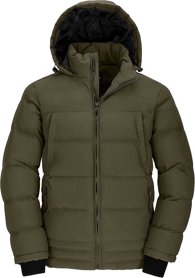 Men’s Heavyweight Hooded Puffer Jacket – Waterproof & Insulated for Winter