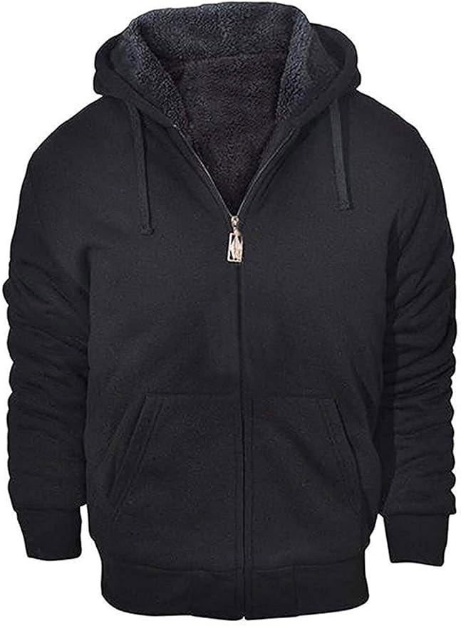 Men’s Heavyweight Sherpa-Lined Fleece Sweatshirt – Full Zip Warm Winter Hoodie - view 2