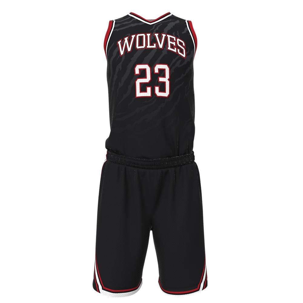Basketball V Neck Uniforms Wolvers - view 5