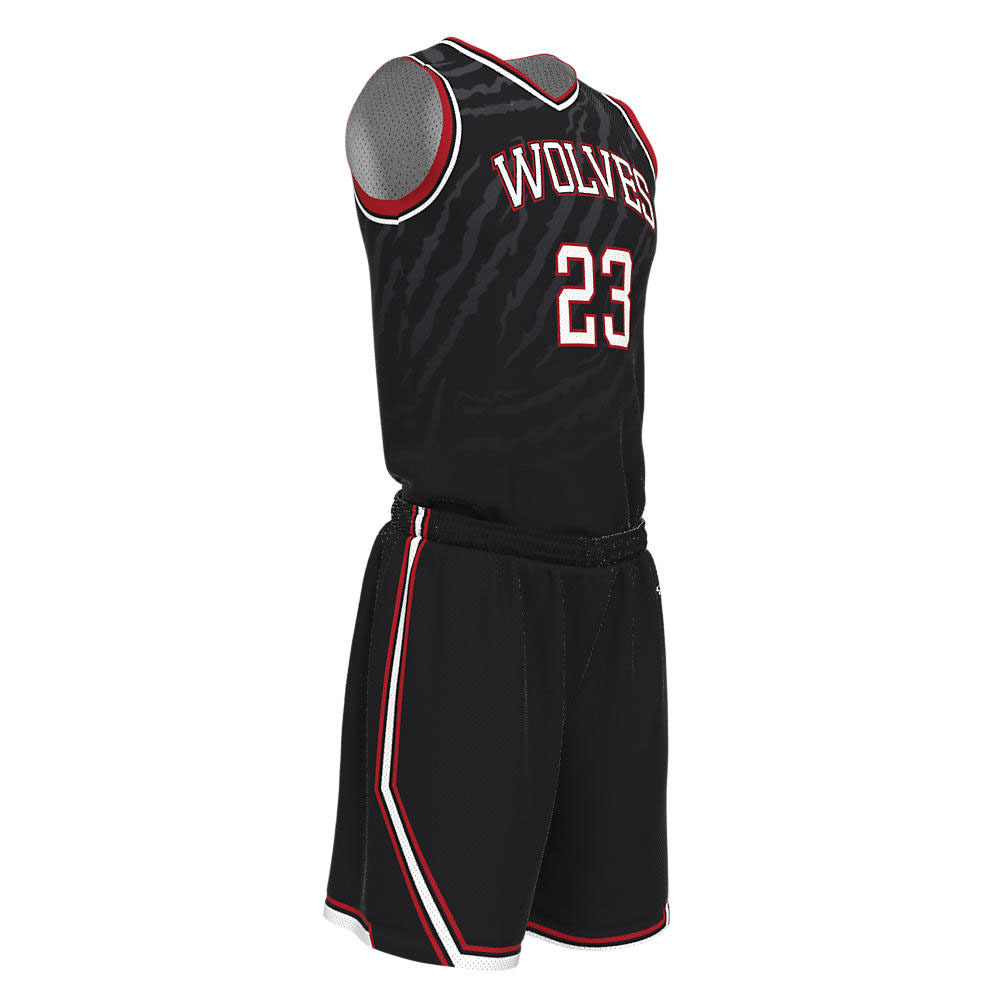 Basketball V Neck Uniforms Wolvers - view 7