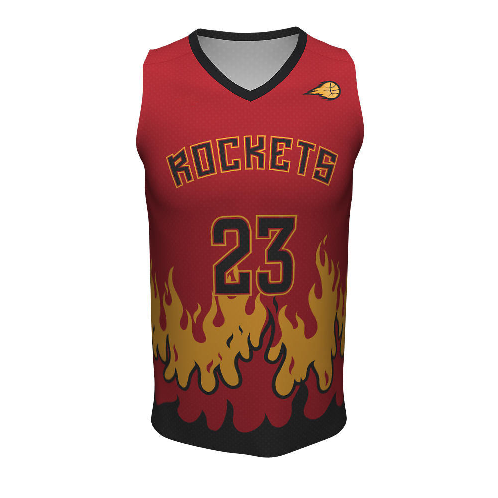 Sublimation Basketball V Neck Jerseys Rockets - view 5