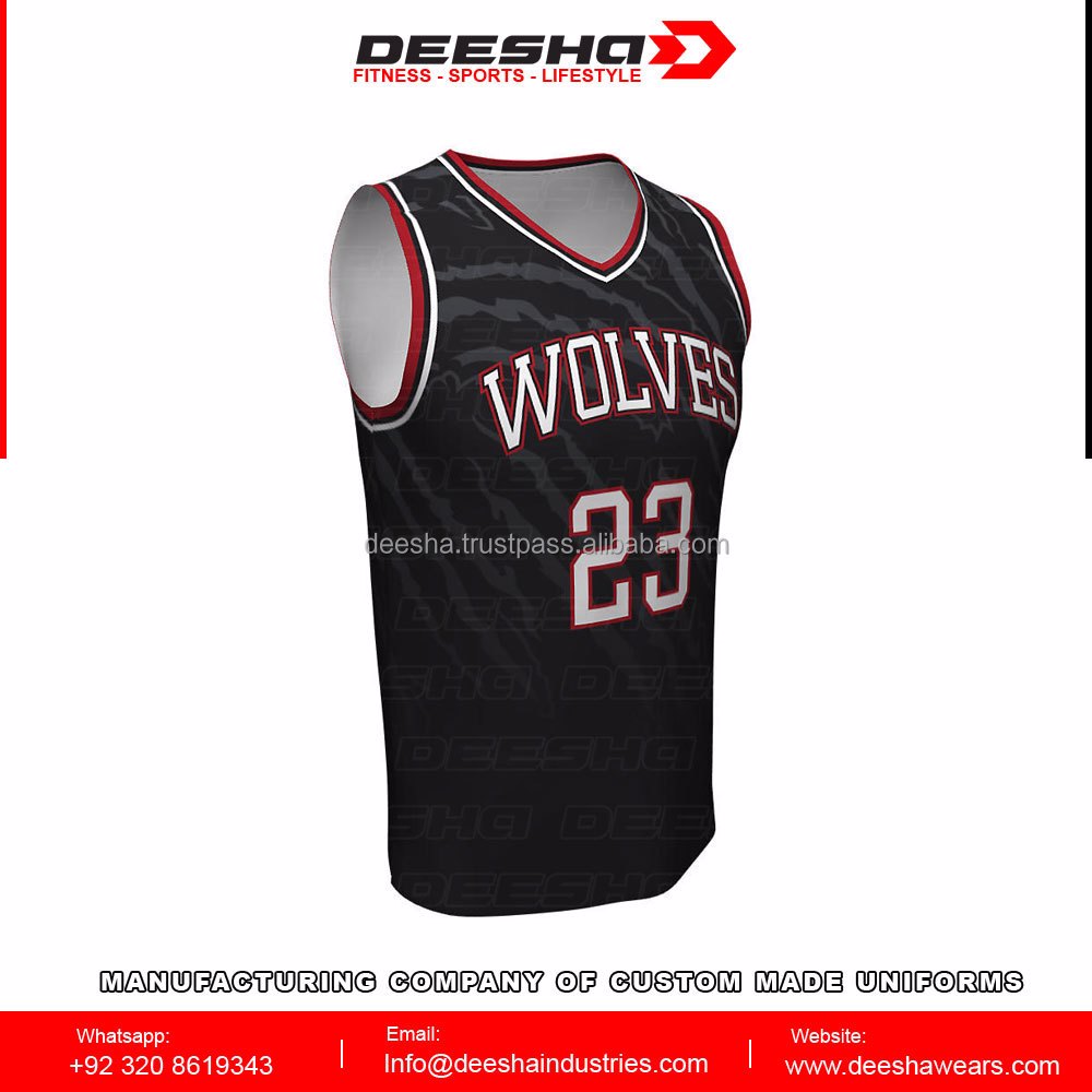 Sublimation Basketball V Neck Jerseys Wolves
