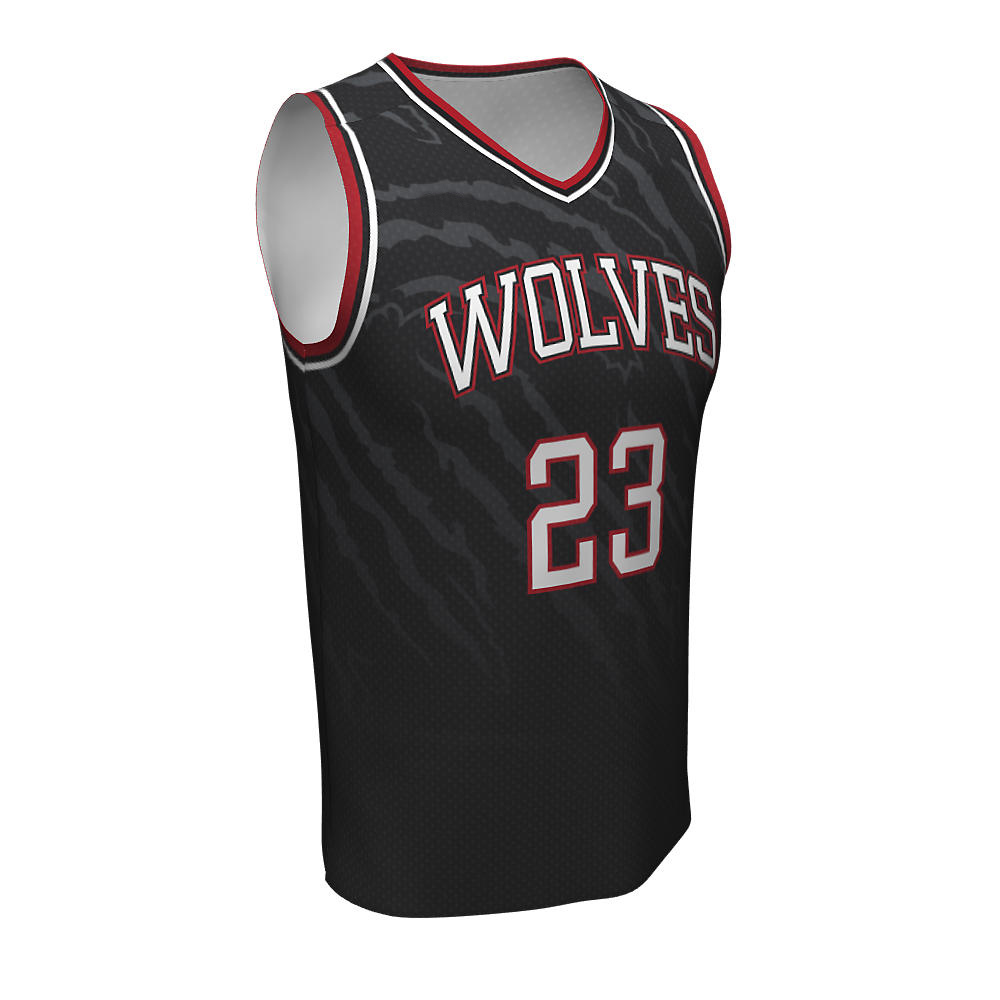 Sublimation Basketball V Neck Jerseys Wolves - view 5
