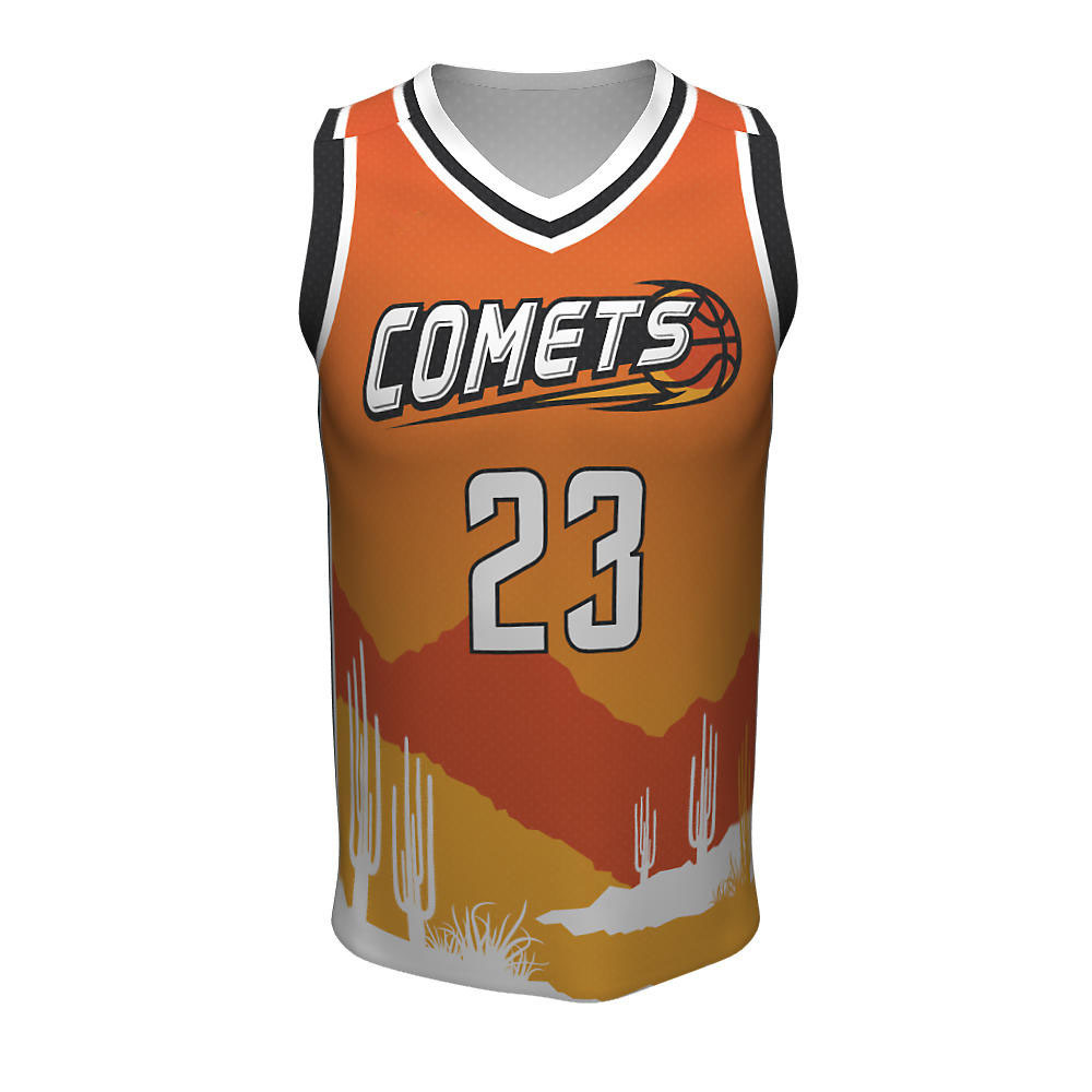 Sublimation Basketball V Neck Jerseys Comets  - view 5