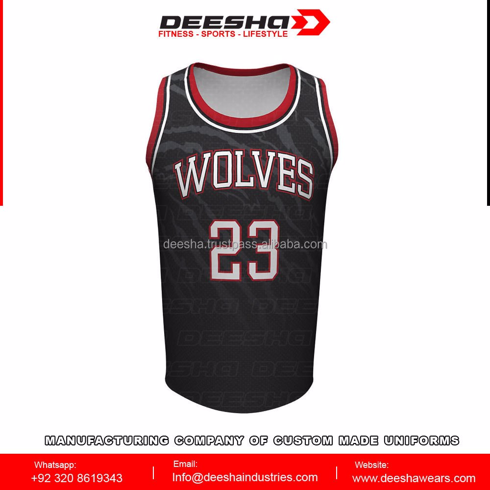 Basketball Crew Neck Jerseys Sublimation Wolves