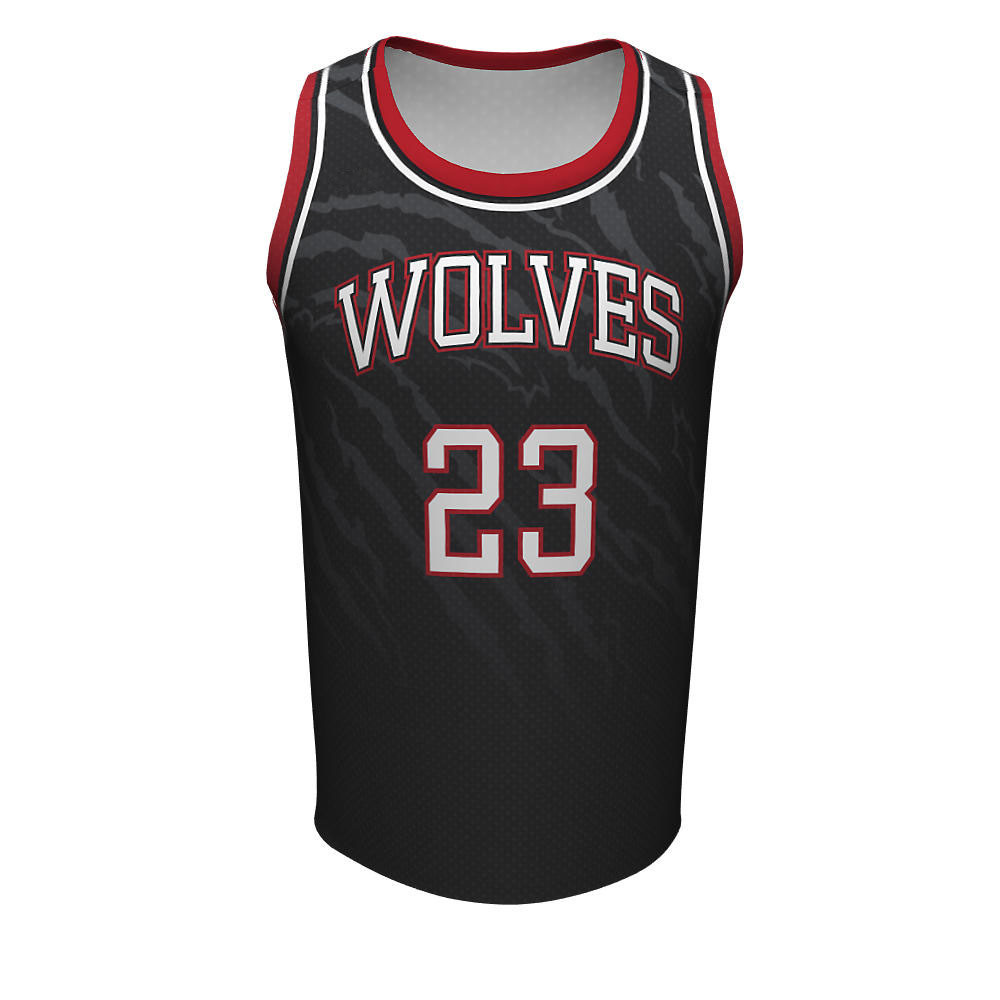 Basketball Crew Neck Jerseys Sublimation Wolves - view 5