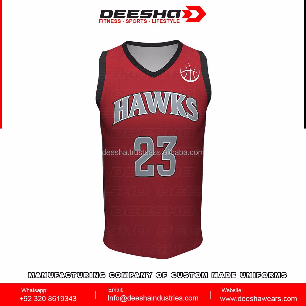 Sublimation Basketball V Neck Jerseys Hawks