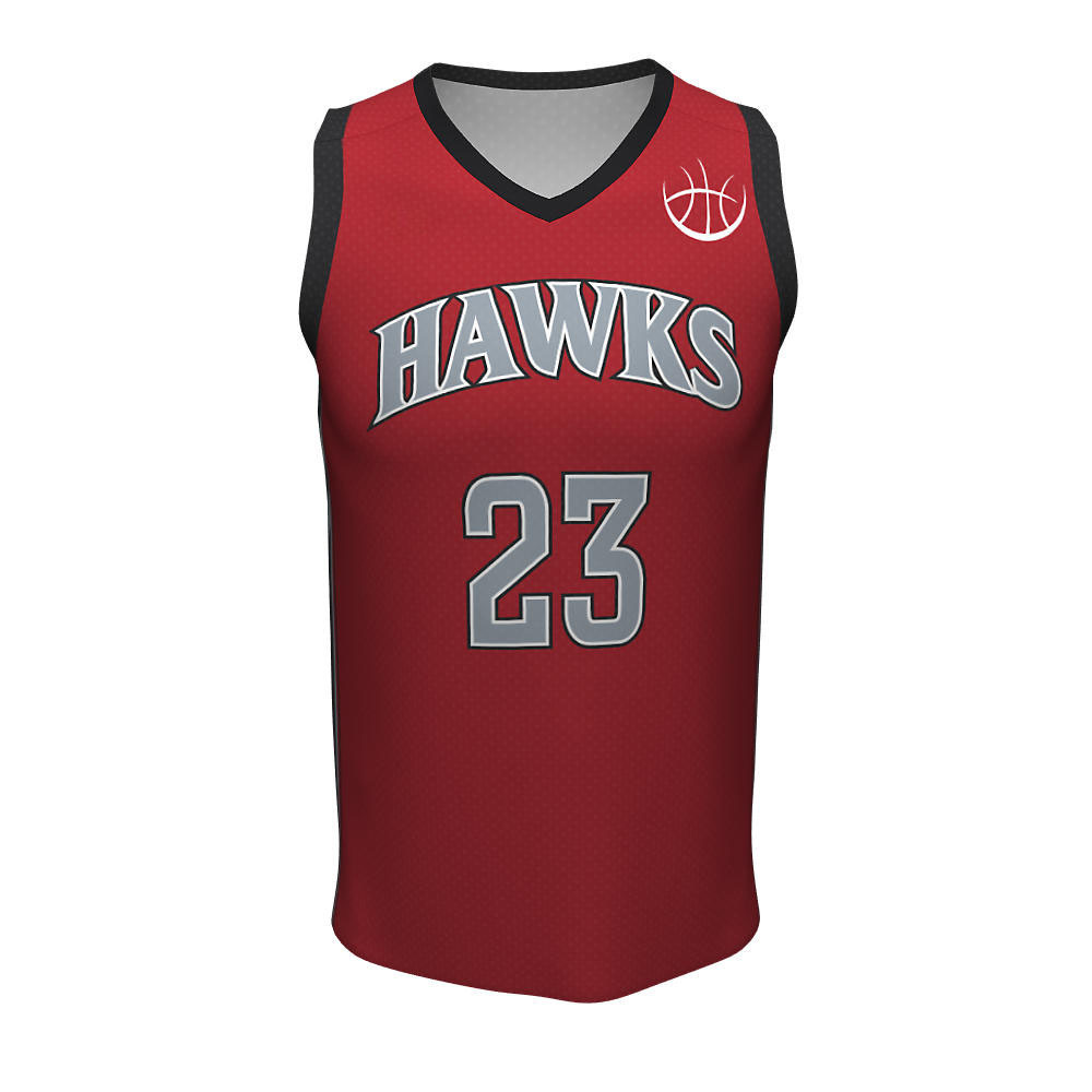 Sublimation Basketball V Neck Jerseys Hawks - view 5