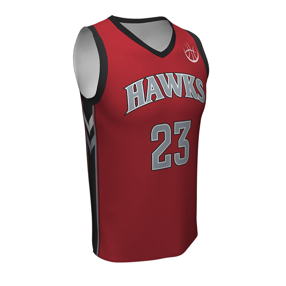Sublimation Basketball V Neck Jerseys Hawks - view 6