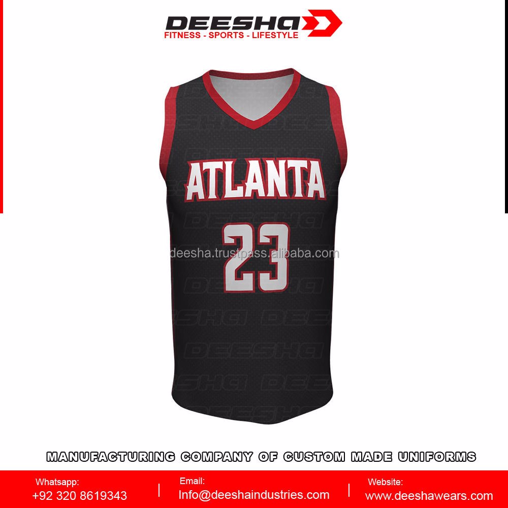 Sublimation Basketball V Neck Jerseys Atlanta - view 3