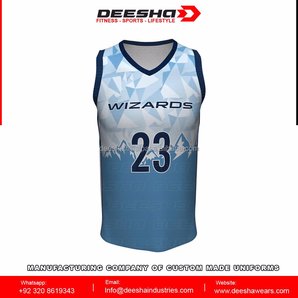 Sublimation Basketball V Neck Jerseys Wizards
