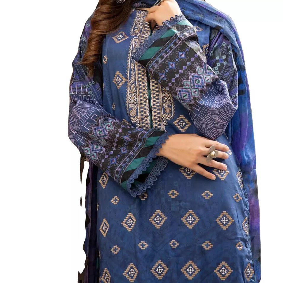 Hot Product Lawn design Pakistani Indian Salwar Kameez Suit Women Full Sleeves